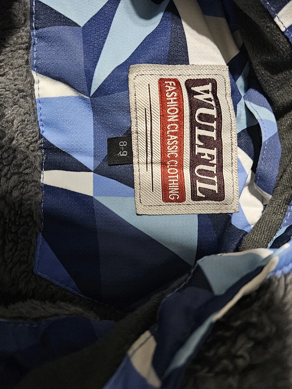 Kids Blue Geometric Hooded Raincoat